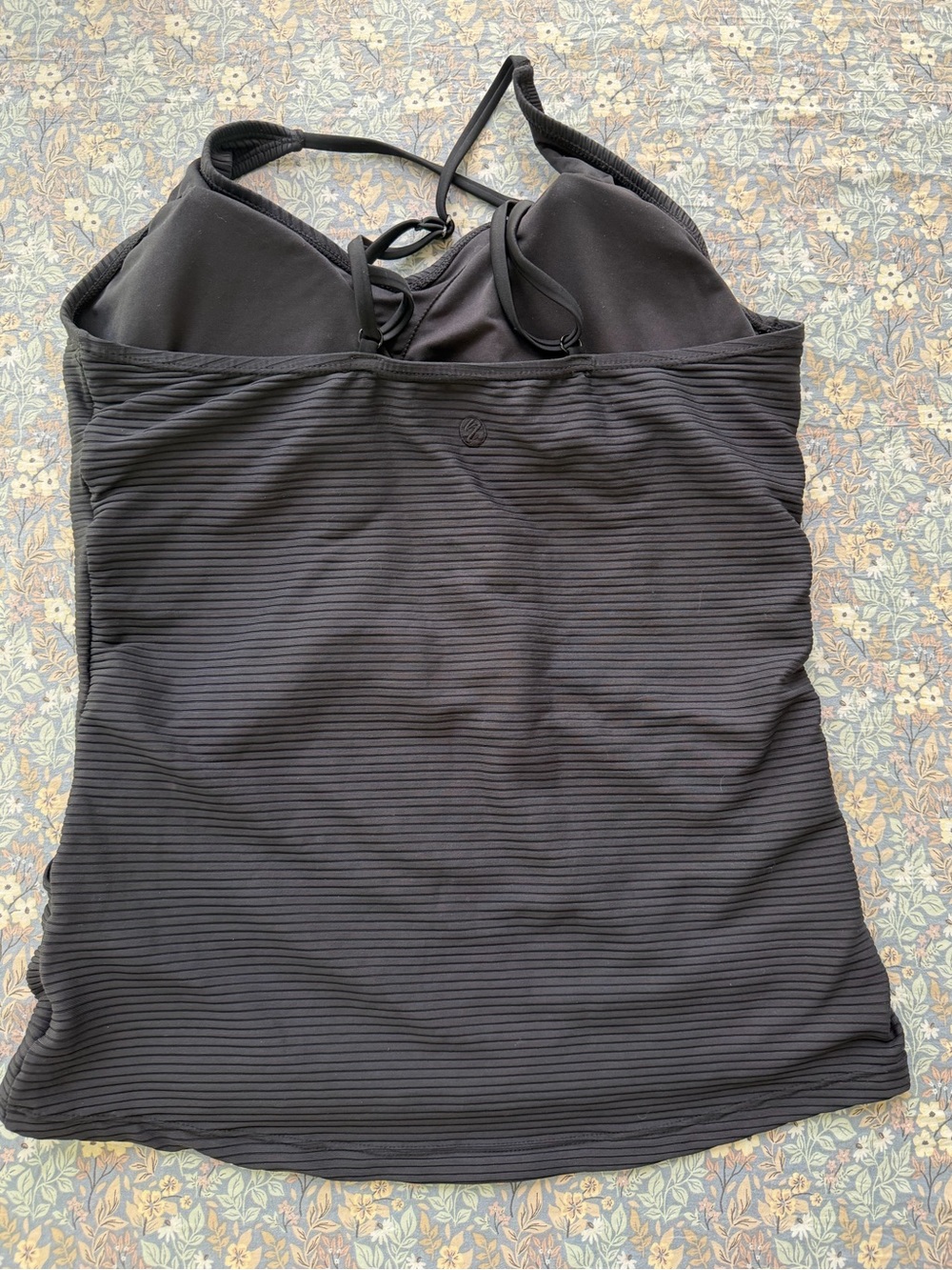 Nani Swimwear Women’s Black Ribbed Swim Tankini with Adjustable Straps - Picture 3 of 4